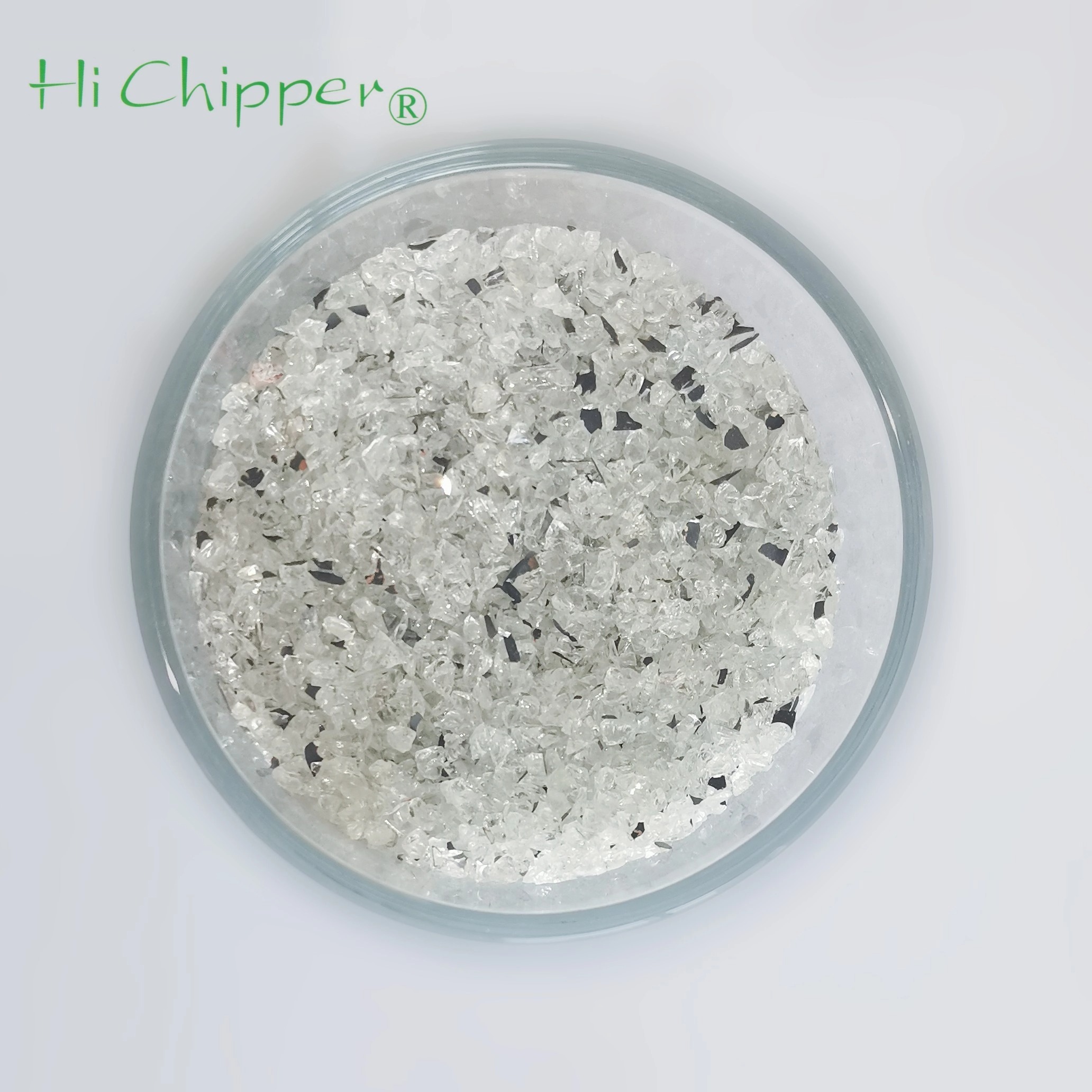 chips de espejo triturado